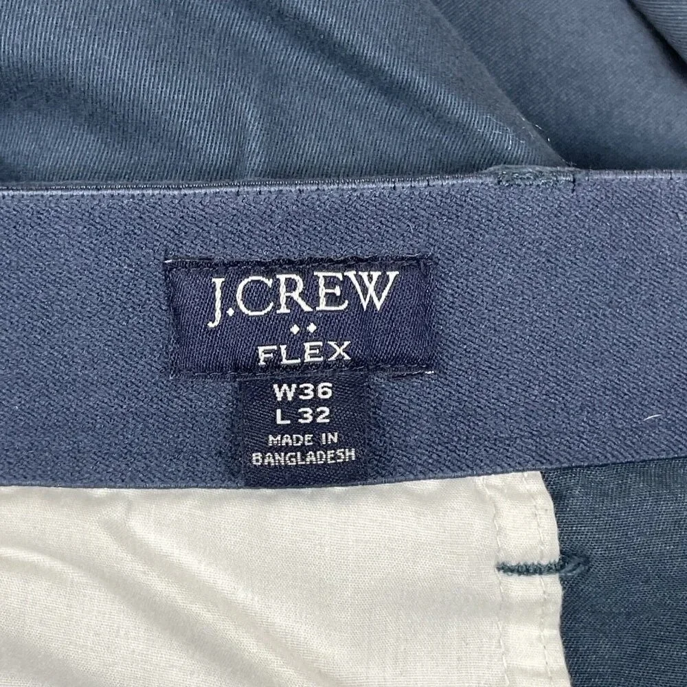 J Crew Thompson‎ Flex Pants Men's Size 36 Blue Cotton Poly Stretch Office Career